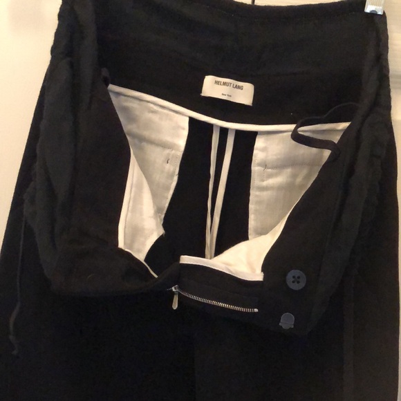 Helmut Lang New York lightweight soft fabric blend tall straight pants + pockets - Picture 6 of 10